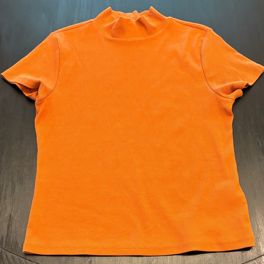 Anthropologie Short Sleeve Tee in Bright Orange